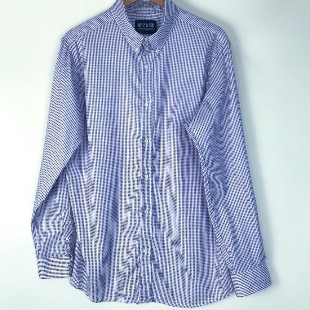 M.Tailor Lavender Dobby shirt Lavender weave 18 neck